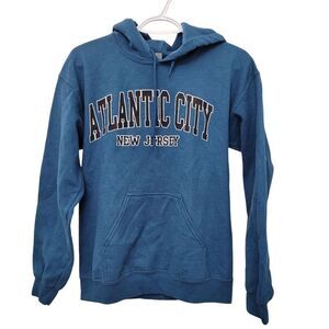 2/$20 Vintage Gildan Blue & Black Atlantic City Hoodies Top Size: Small